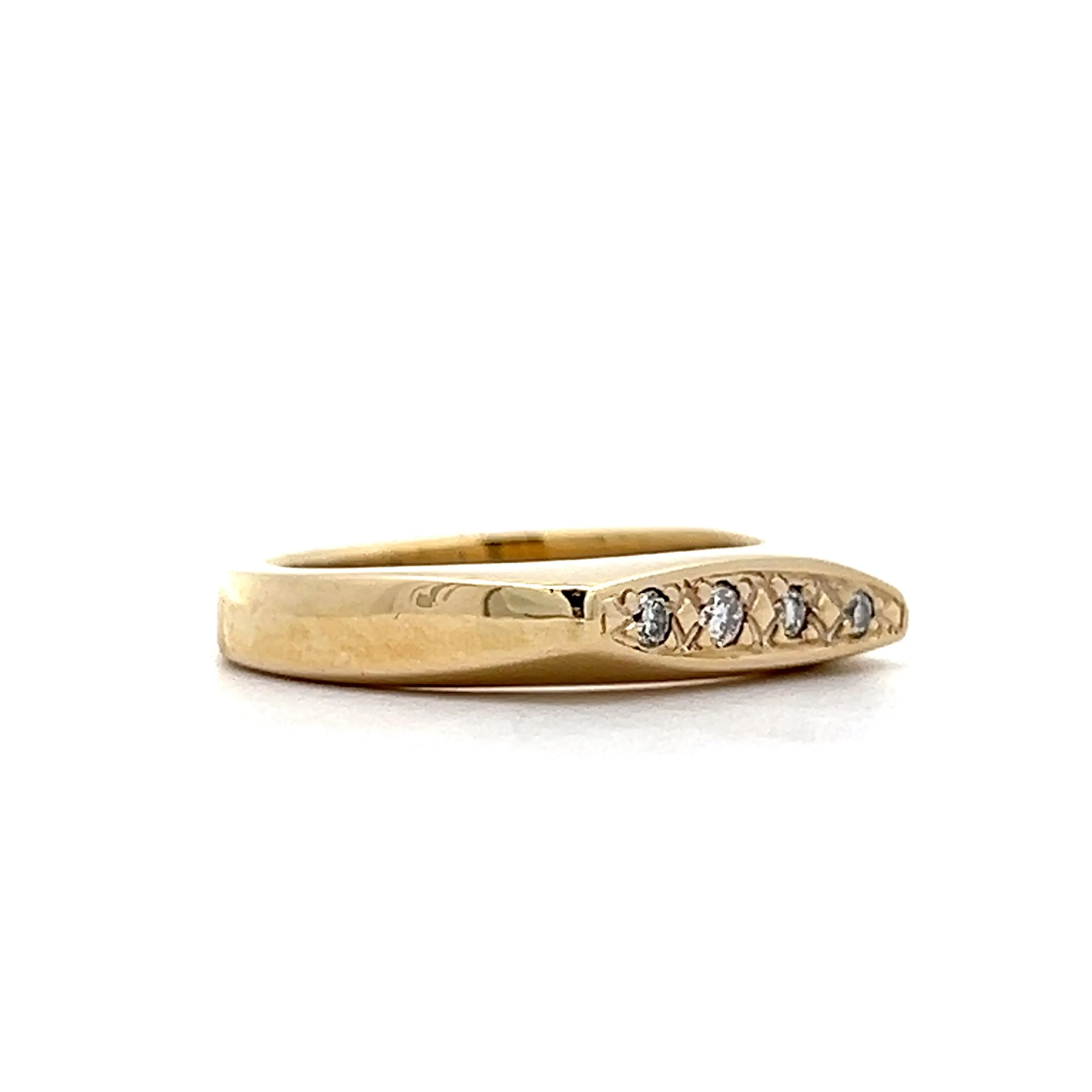 .06 Round Diamond Stacking Ring in 14k Yellow Gold