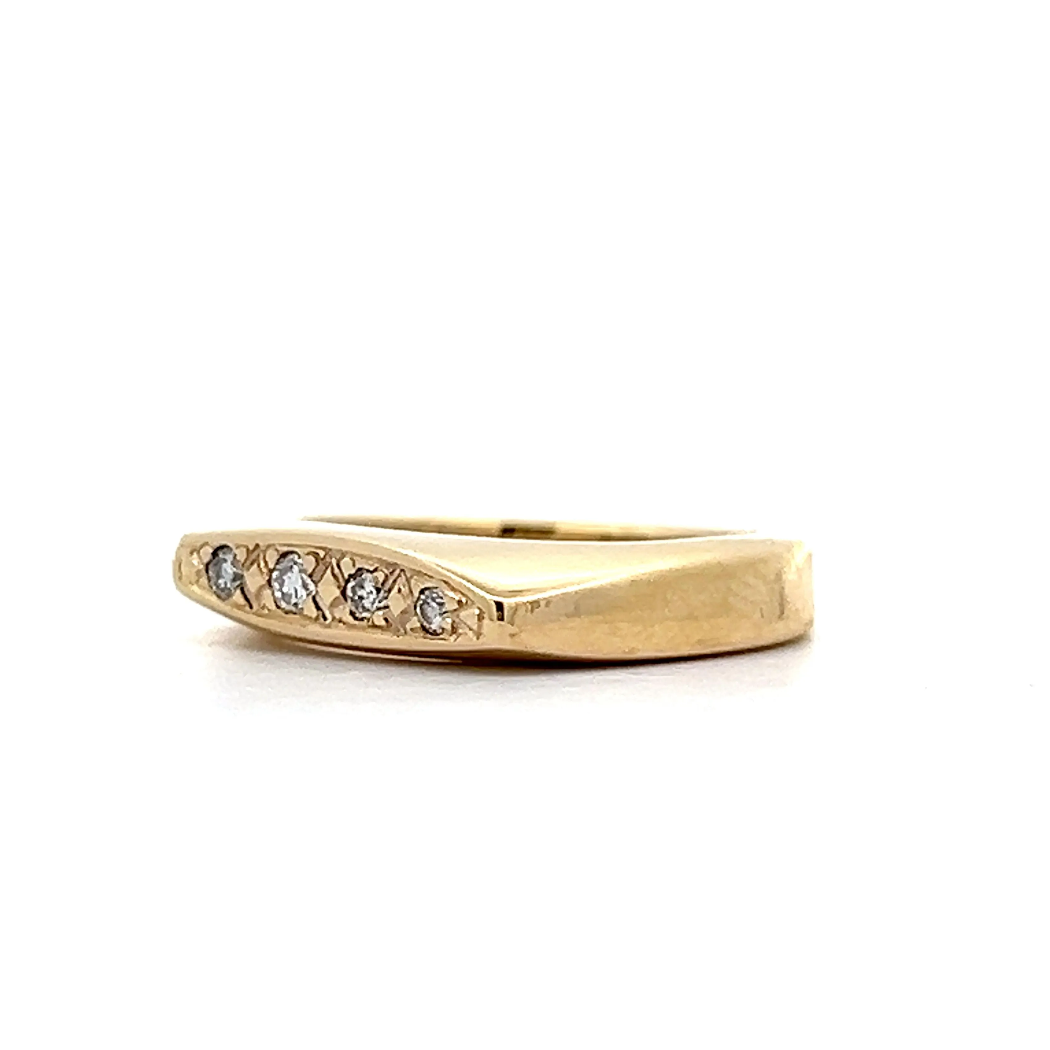 .06 Round Diamond Stacking Ring in 14k Yellow Gold