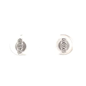 .08 Diamond Bar Stud Earrings in 18k White Gold