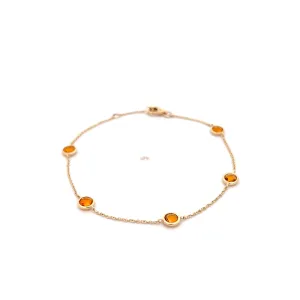 1.10 Bezel Citrine Bracelet in 14k Yellow Gold