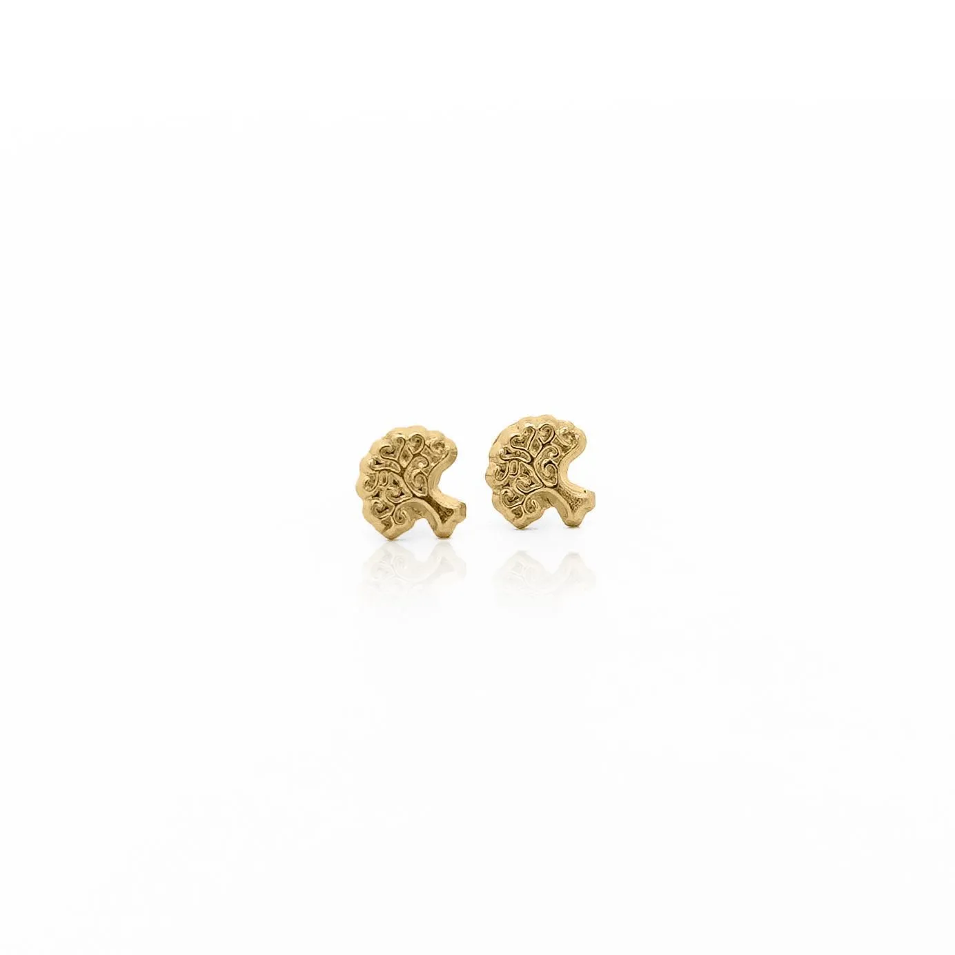 14K Gold Tree of Life Stud Earrings On Screw Backs