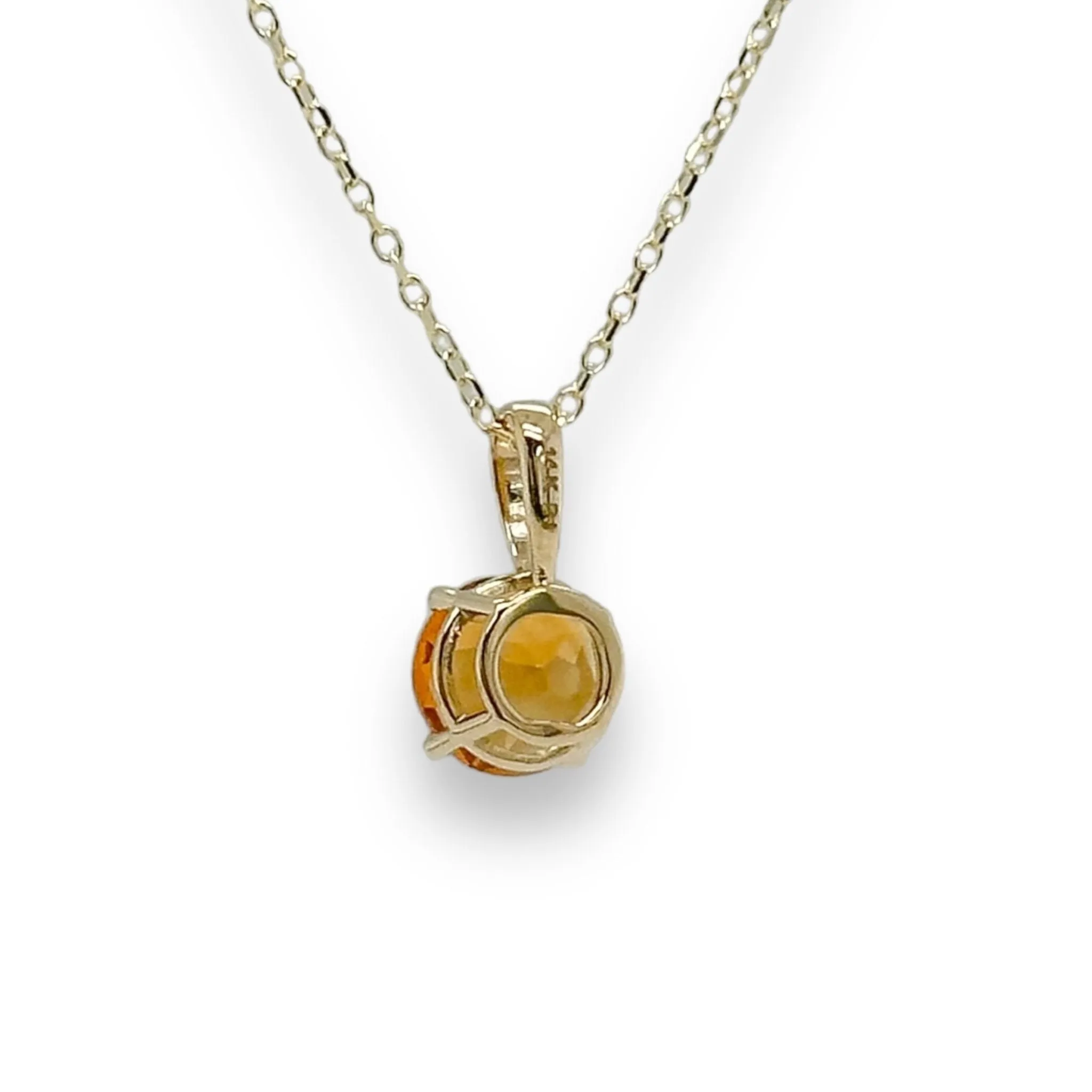 14K Y Gold 0.70ct 6mm Round Citrine Pendant