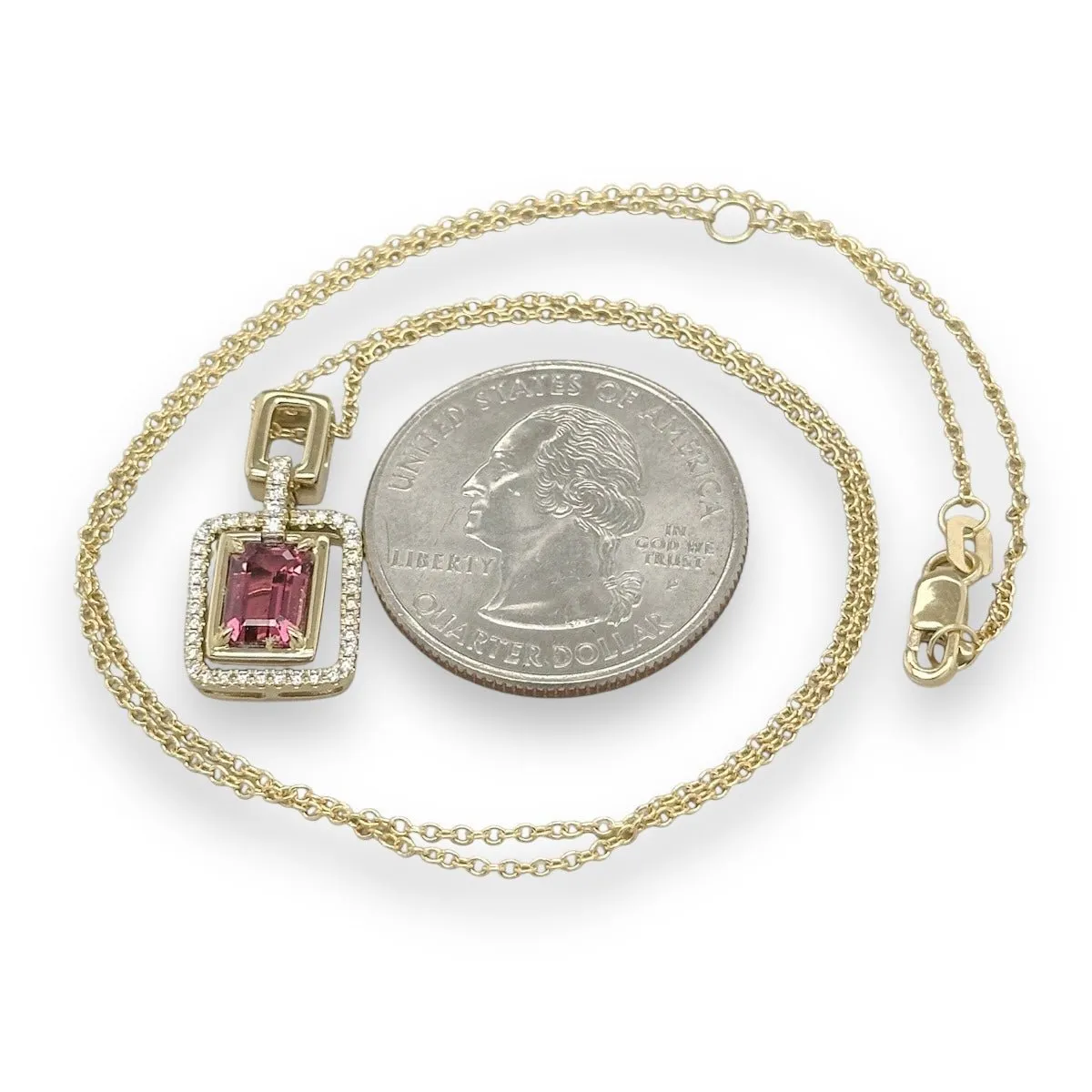 14K Y Gold 1.11ct Tourmaline and 0.15ct G/SI1 Diamond Pendant