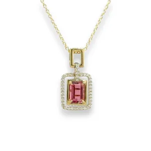 14K Y Gold 1.11ct Tourmaline and 0.15ct G/SI1 Diamond Pendant