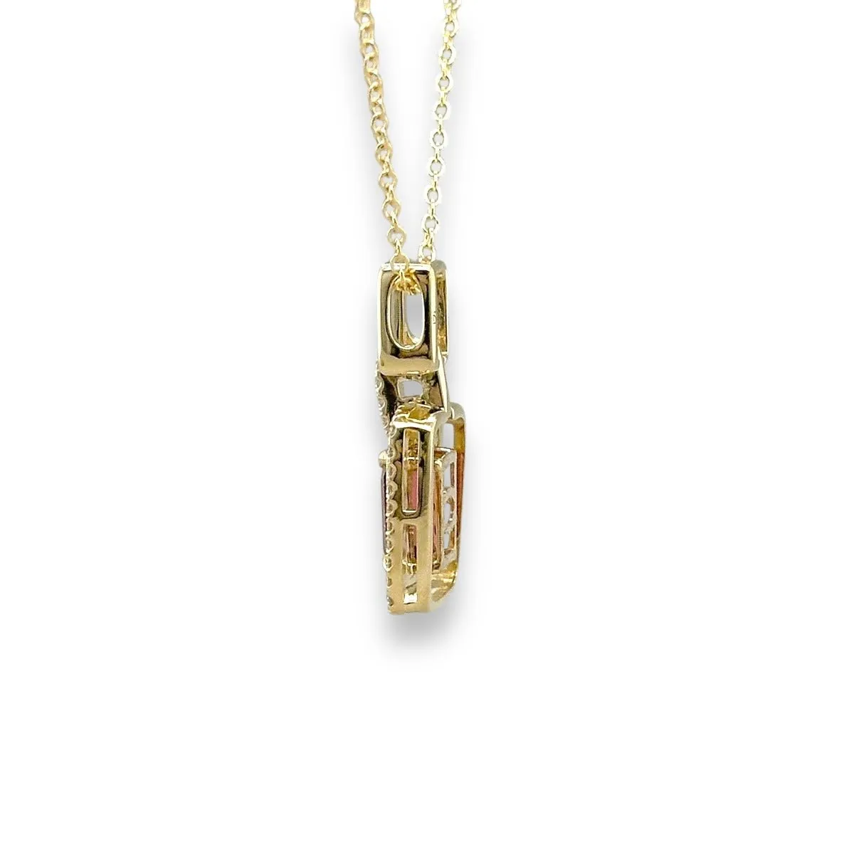 14K Y Gold 1.11ct Tourmaline and 0.15ct G/SI1 Diamond Pendant
