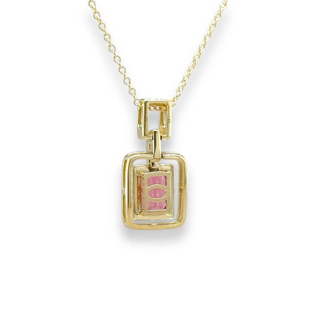 14K Y Gold 1.11ct Tourmaline and 0.15ct G/SI1 Diamond Pendant