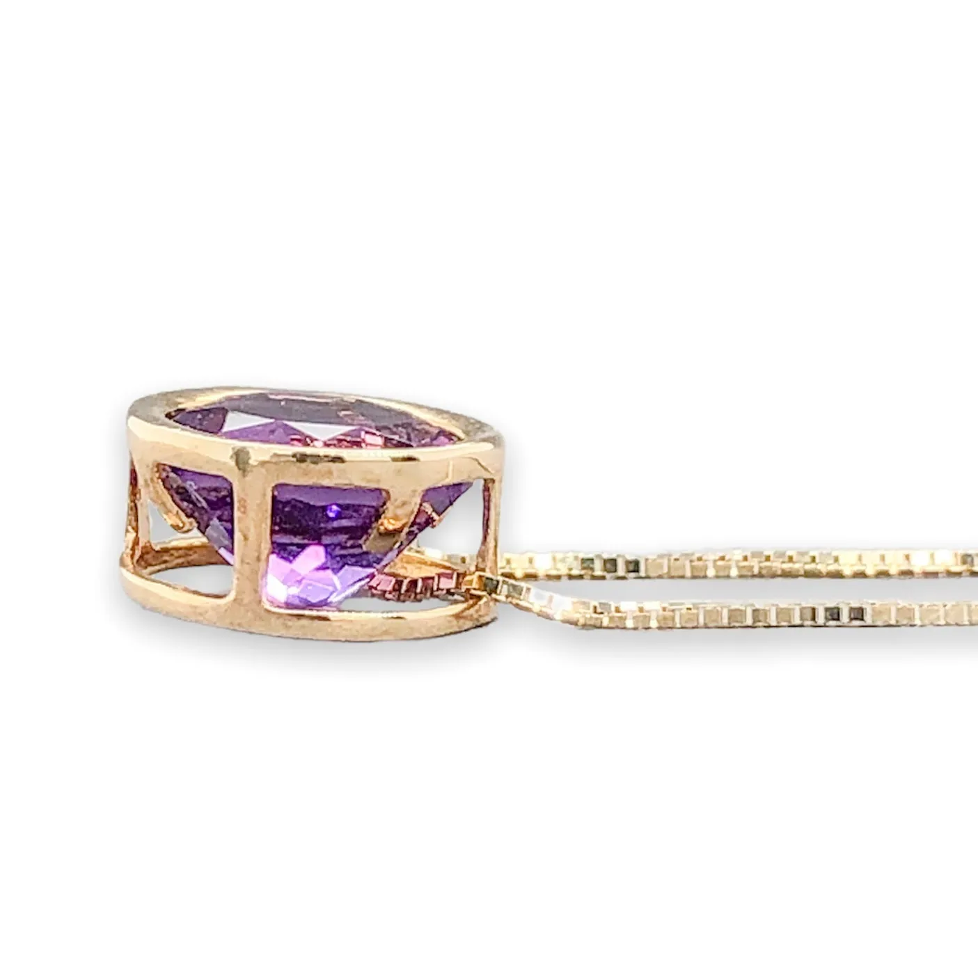 14K Y Gold 1.18ct Amethyst Slide Pendant