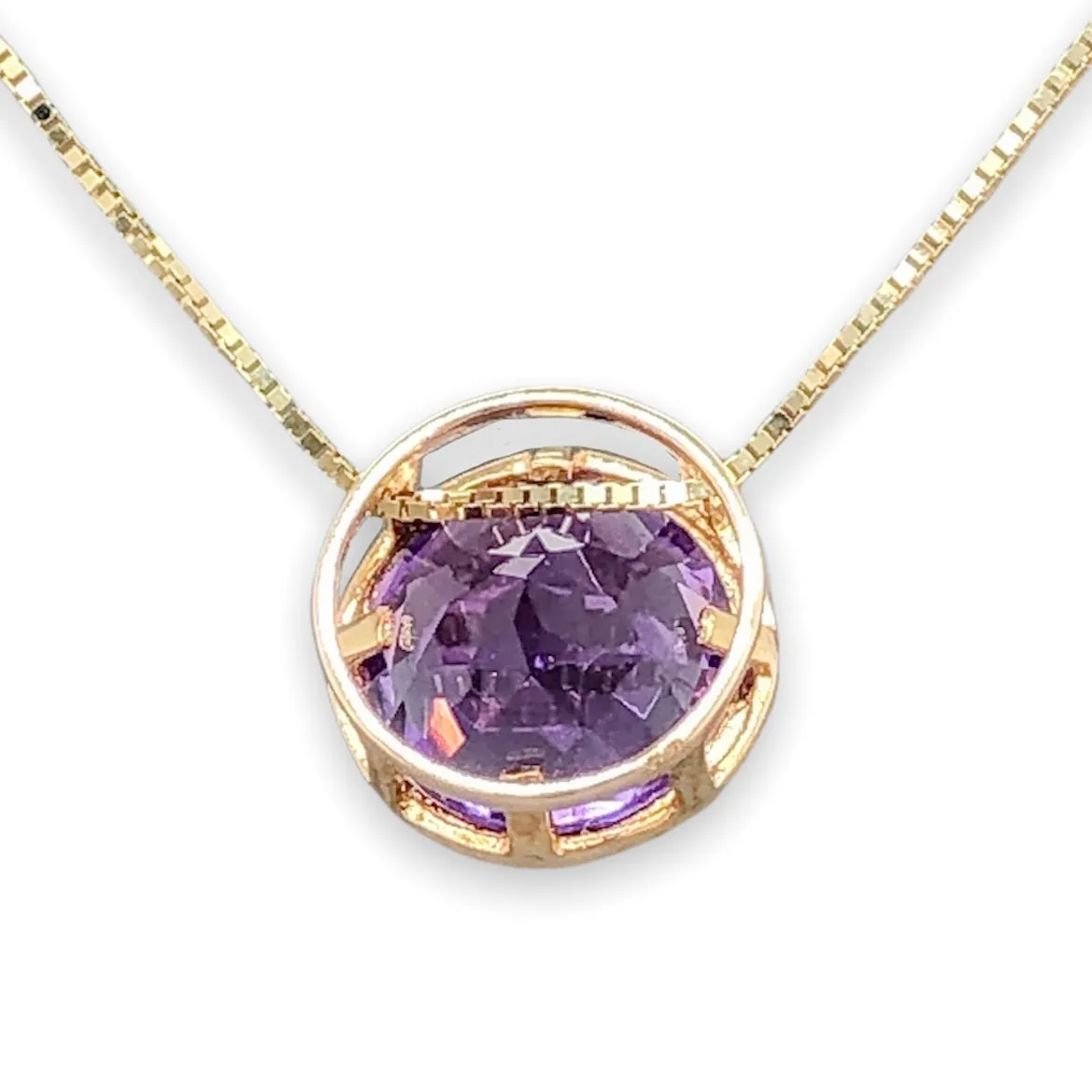 14K Y Gold 1.18ct Amethyst Slide Pendant