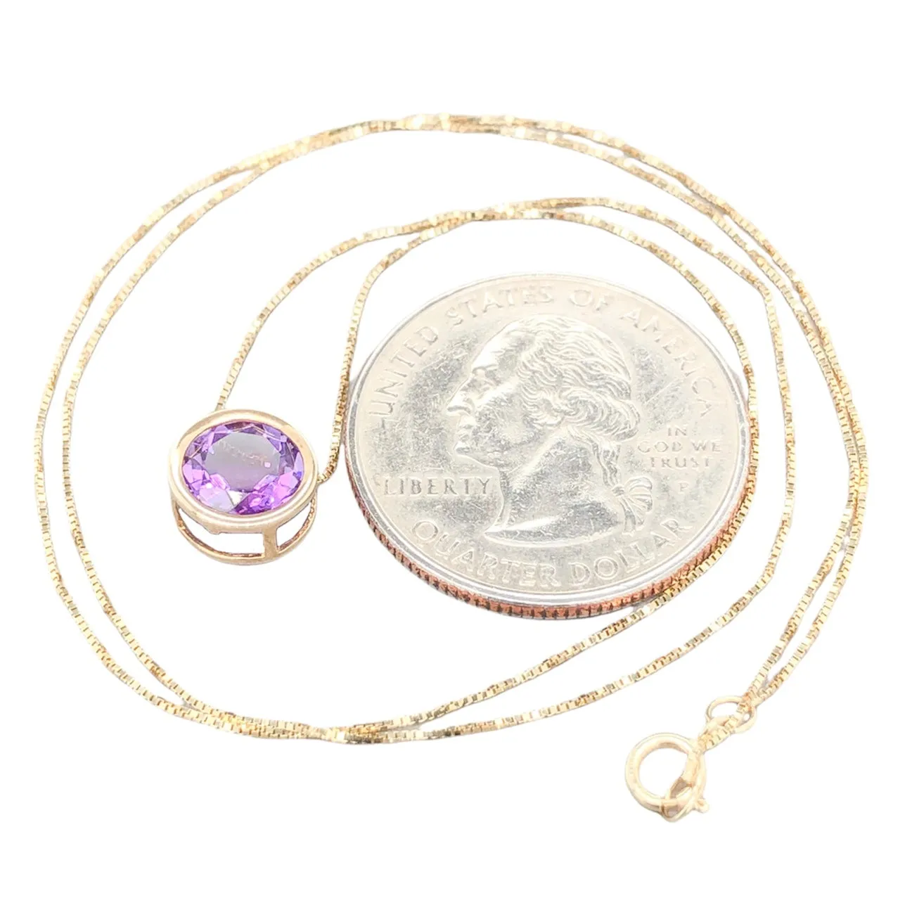 14K Y Gold 1.18ct Amethyst Slide Pendant