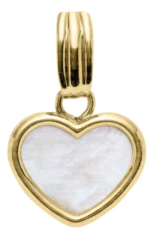 14K Y Gold 15" MOP Heart Pendant