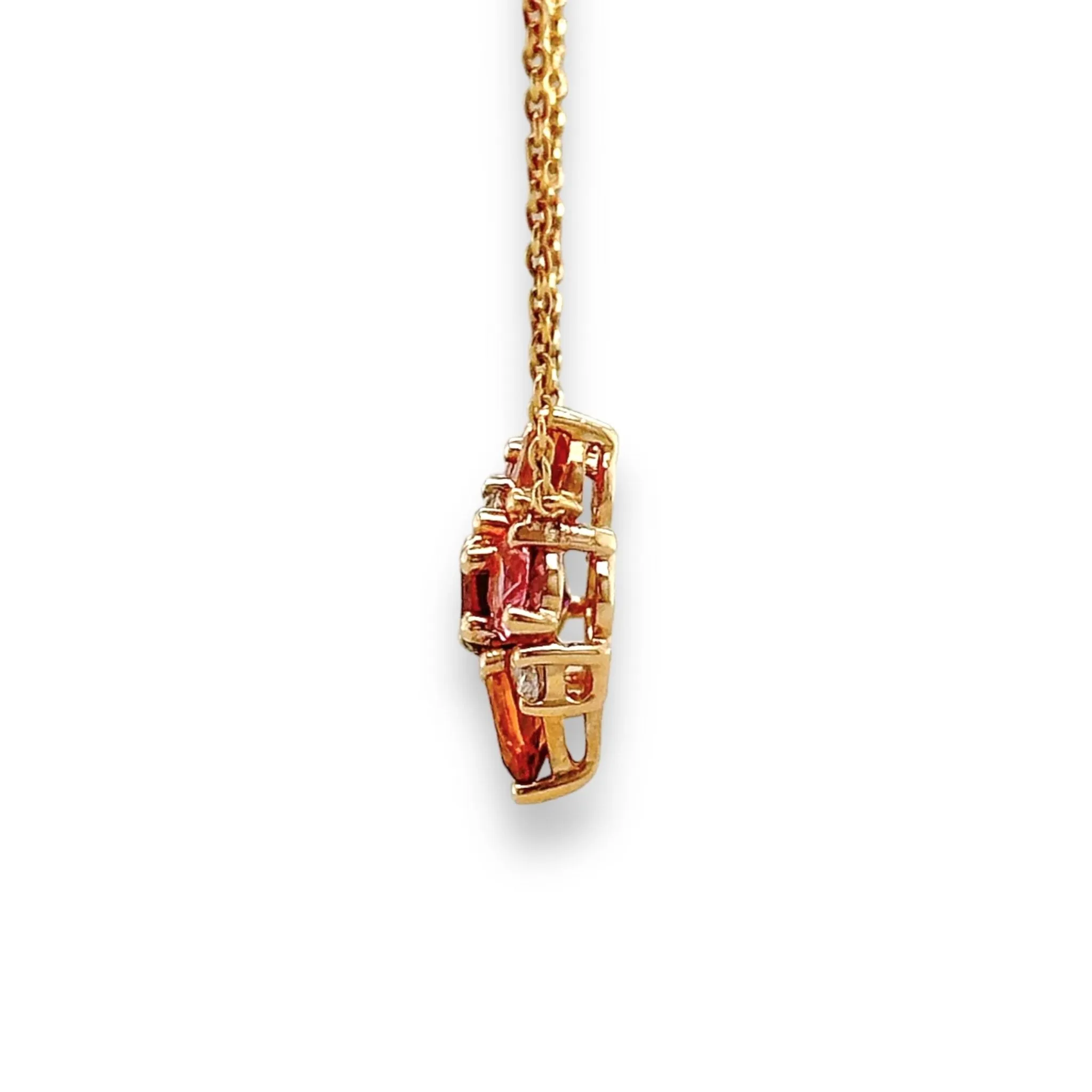 14K Y Gold 1.70cttw Multi Colored Stones & 0.15cttw G/SI1-2 Diamond Pendant