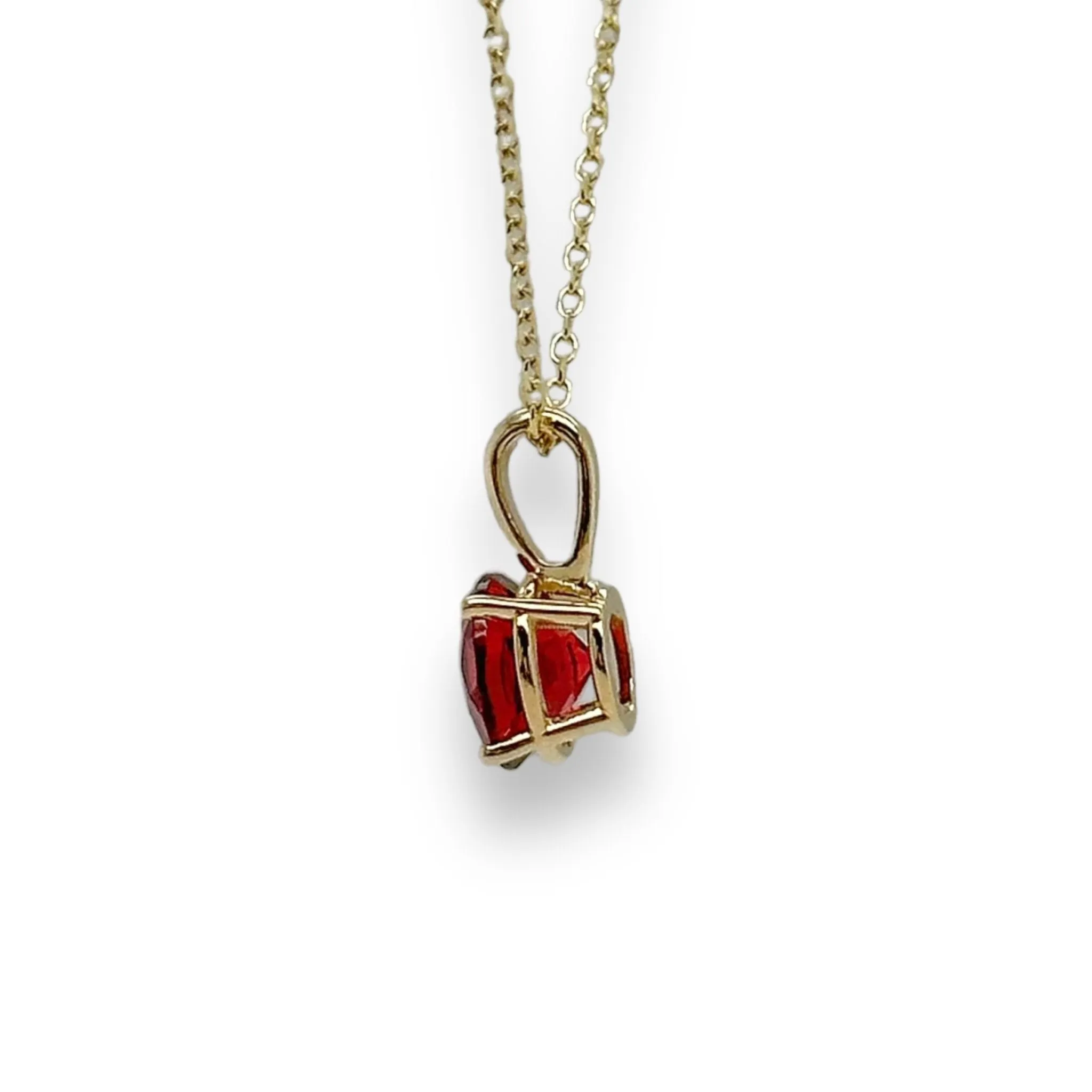14K Y Gold 1ct 6mm Round Garnet Pendant