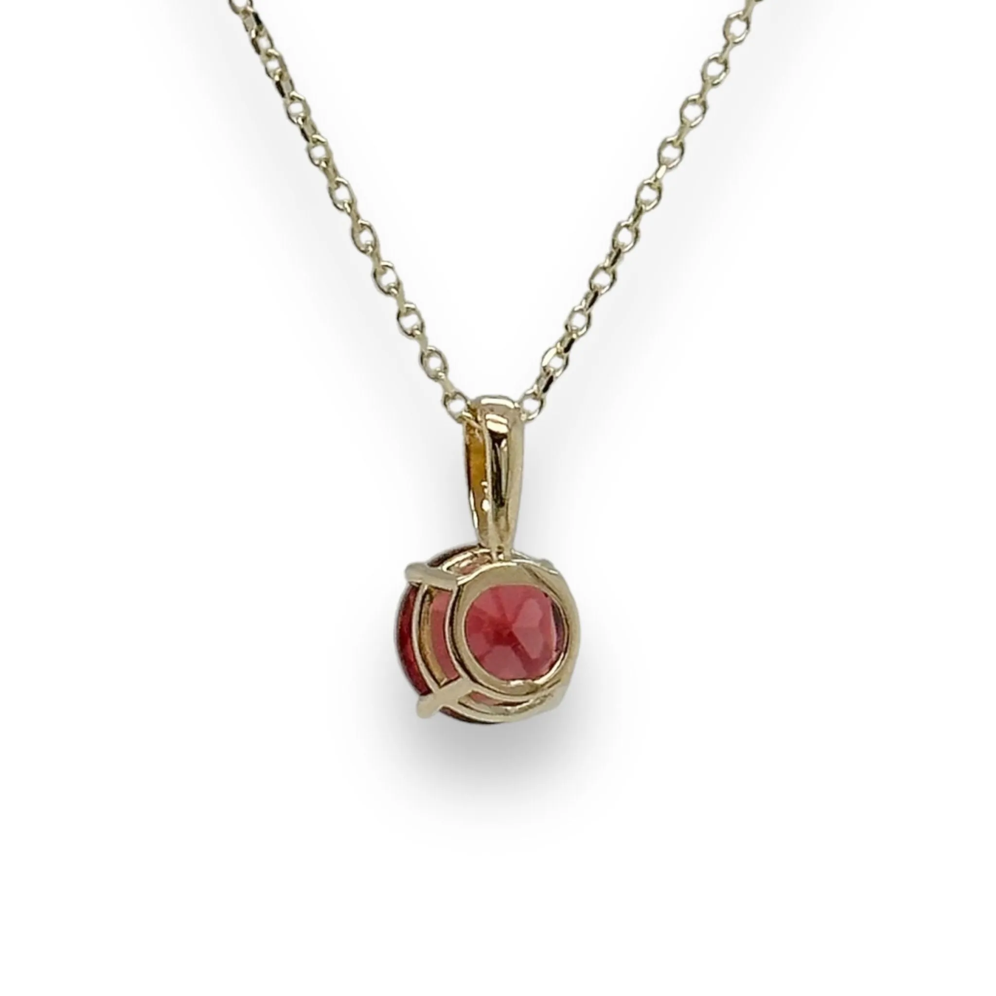 14K Y Gold 1ct 6mm Round Garnet Pendant