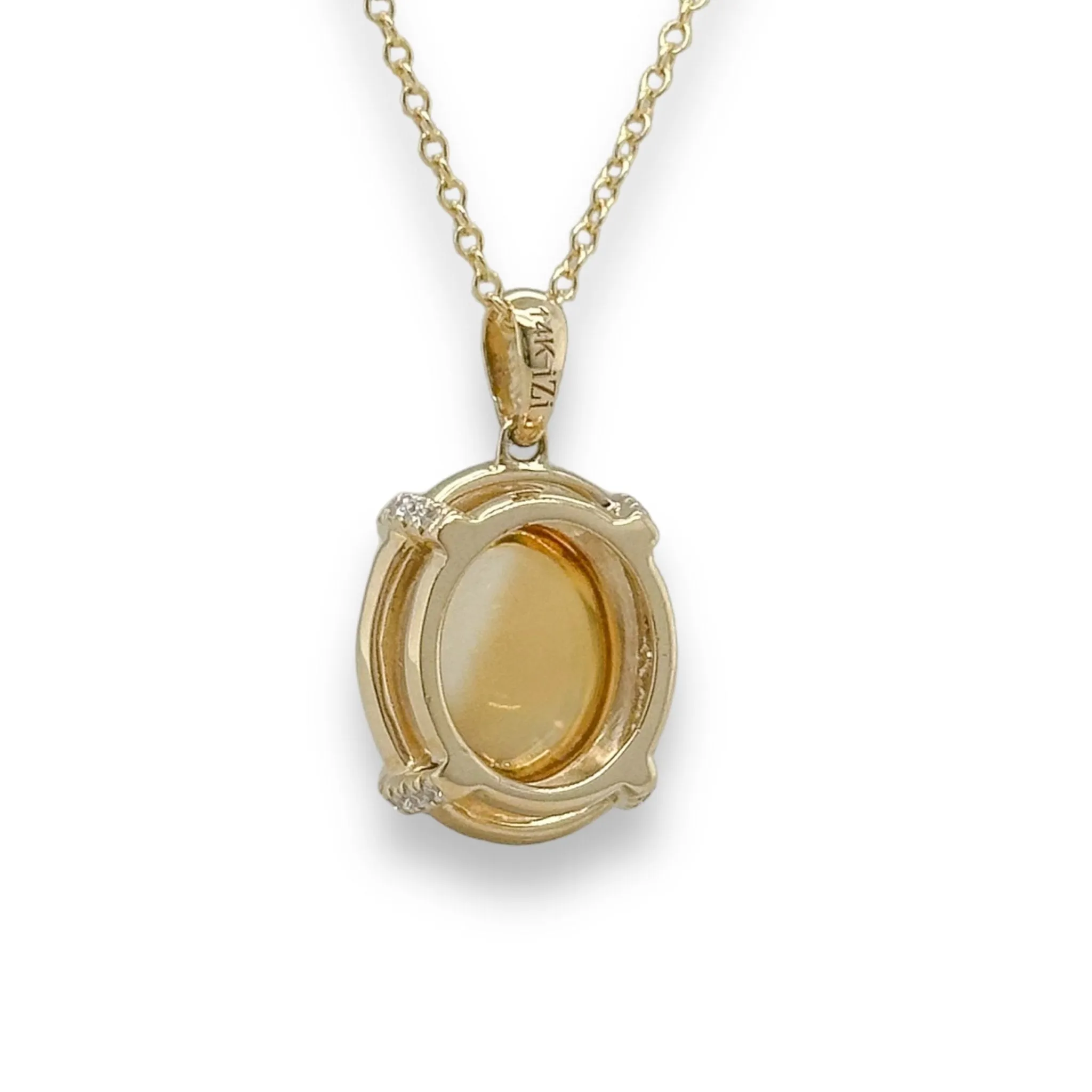 14K Y Gold 5.29ct Citrine and 0.10cttw SI1/H Diamond Pendant