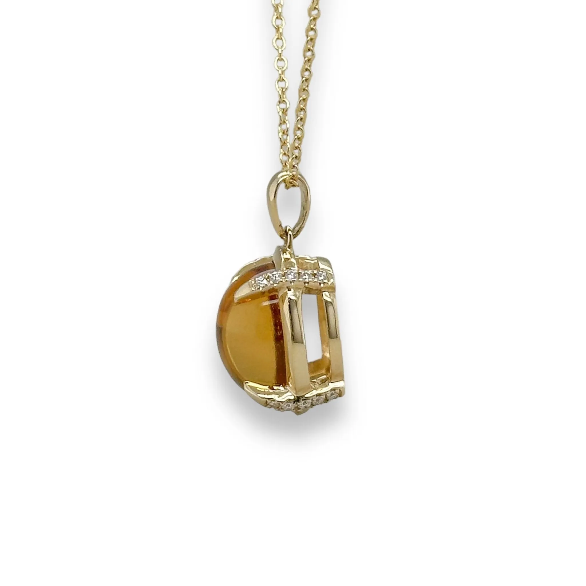 14K Y Gold 5.29ct Citrine and 0.10cttw SI1/H Diamond Pendant