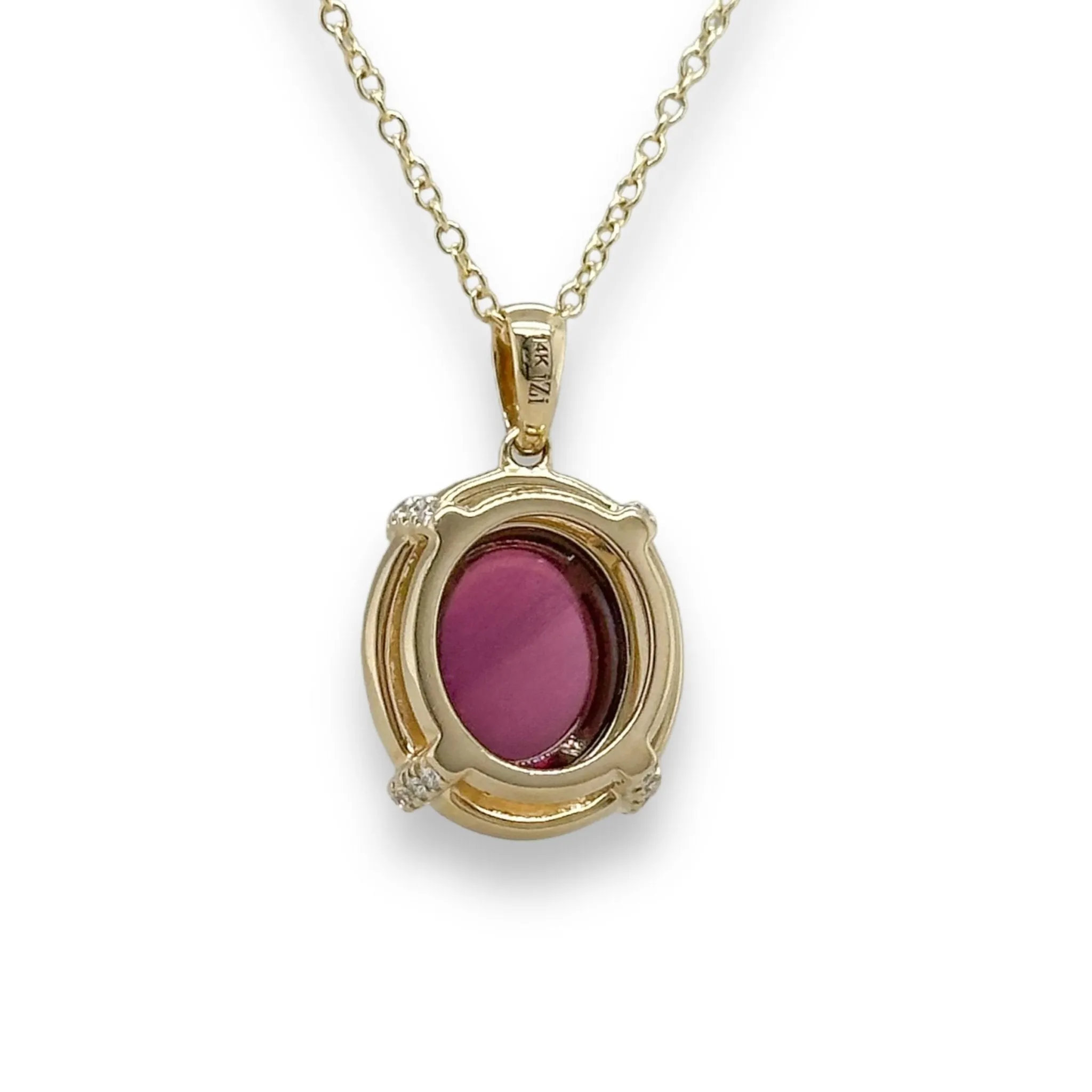 14K Y Gold 8.59ct Garnet and 0.10cttw SI1/H Diamond Pendant