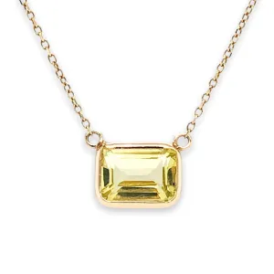 14K Y Gold 8X6mm Lemon Quartz Pendant