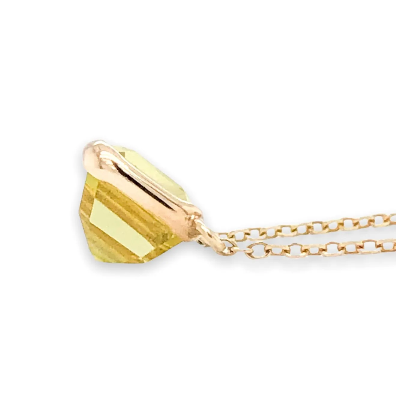 14K Y Gold 8X6mm Lemon Quartz Pendant