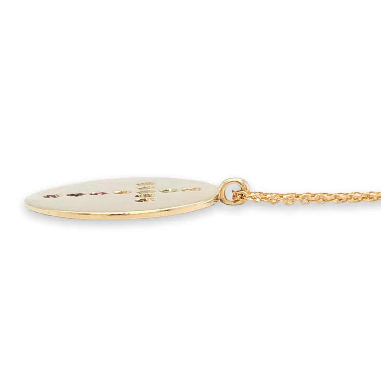 14K Y Gold Diamond & Multi-Gemstone Cross Disc Pendant