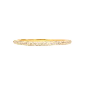 18K Gold and Round Pink Diamond Pave Set Bangle Bracelet