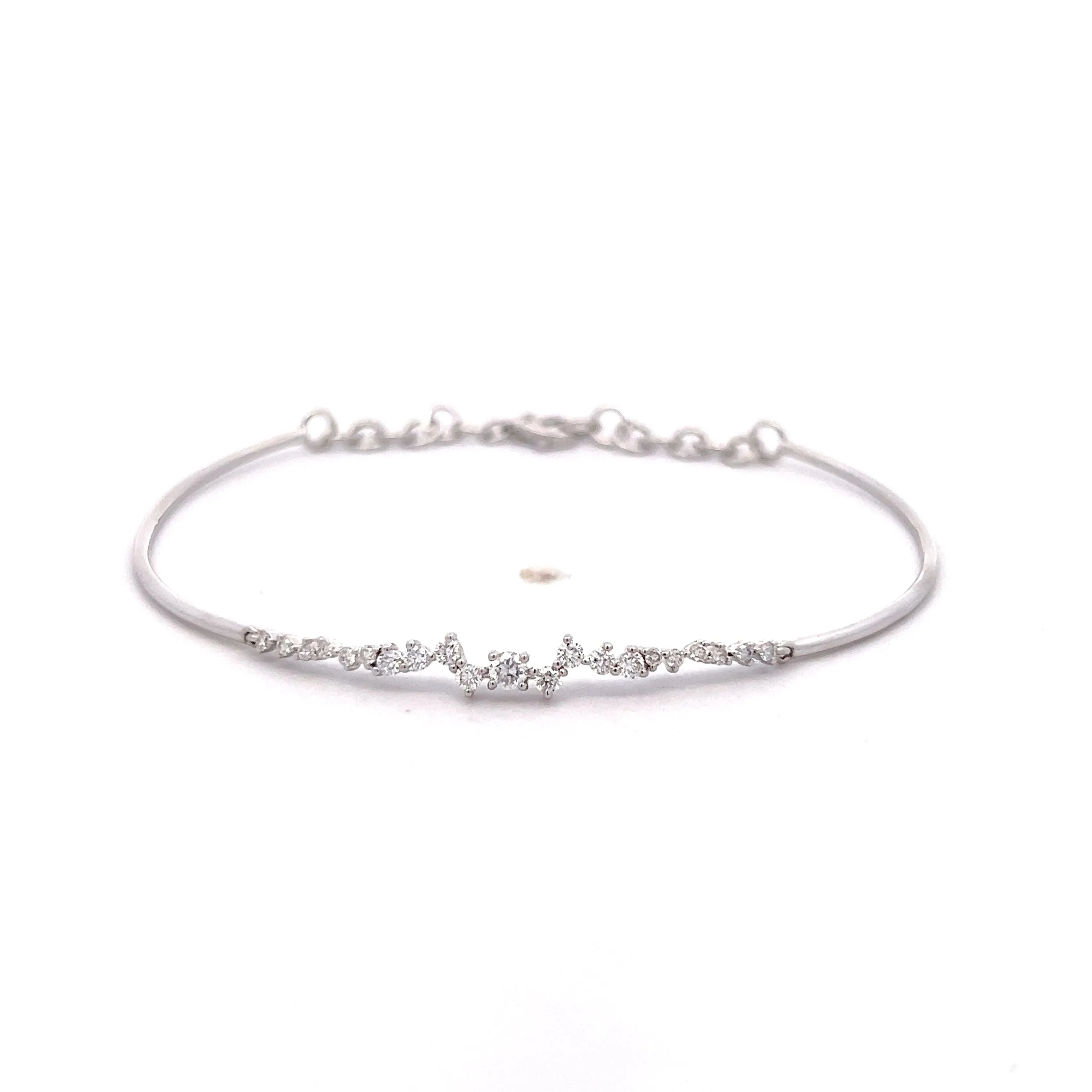 .39 Flexible Diamond Cuff Bracelet in 14k White Gold
