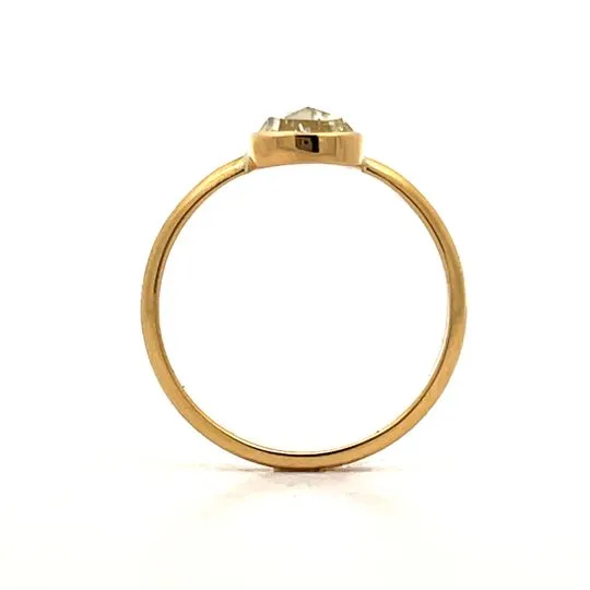 .94 Pear Rose Cut Diamond Engagement Ring in 18k