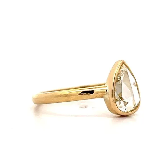 .94 Pear Rose Cut Diamond Engagement Ring in 18k
