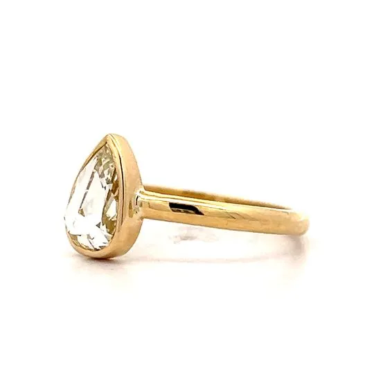 .94 Pear Rose Cut Diamond Engagement Ring in 18k