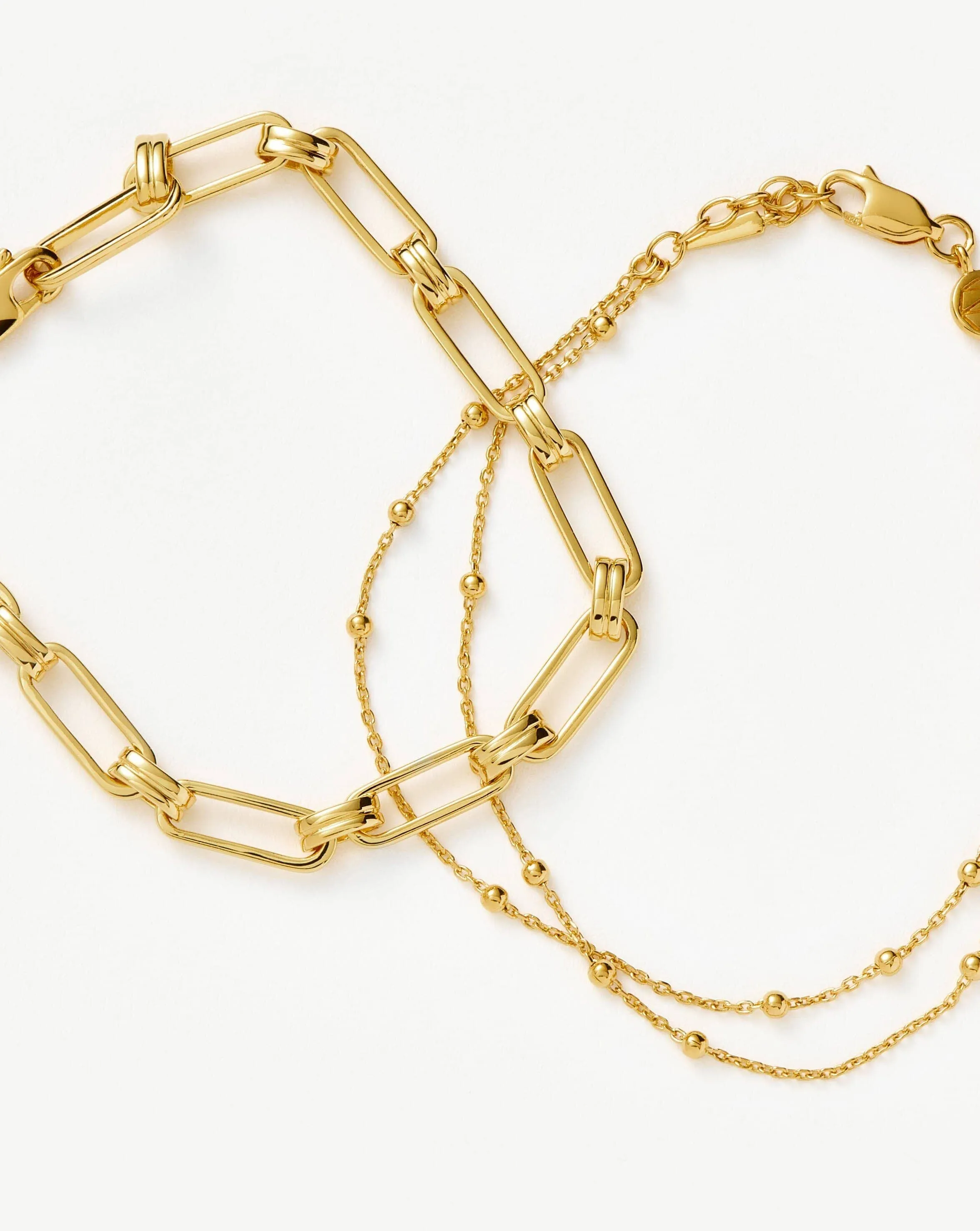 Aegis Double Chain Bracelet Set | 18k Gold Vermeil