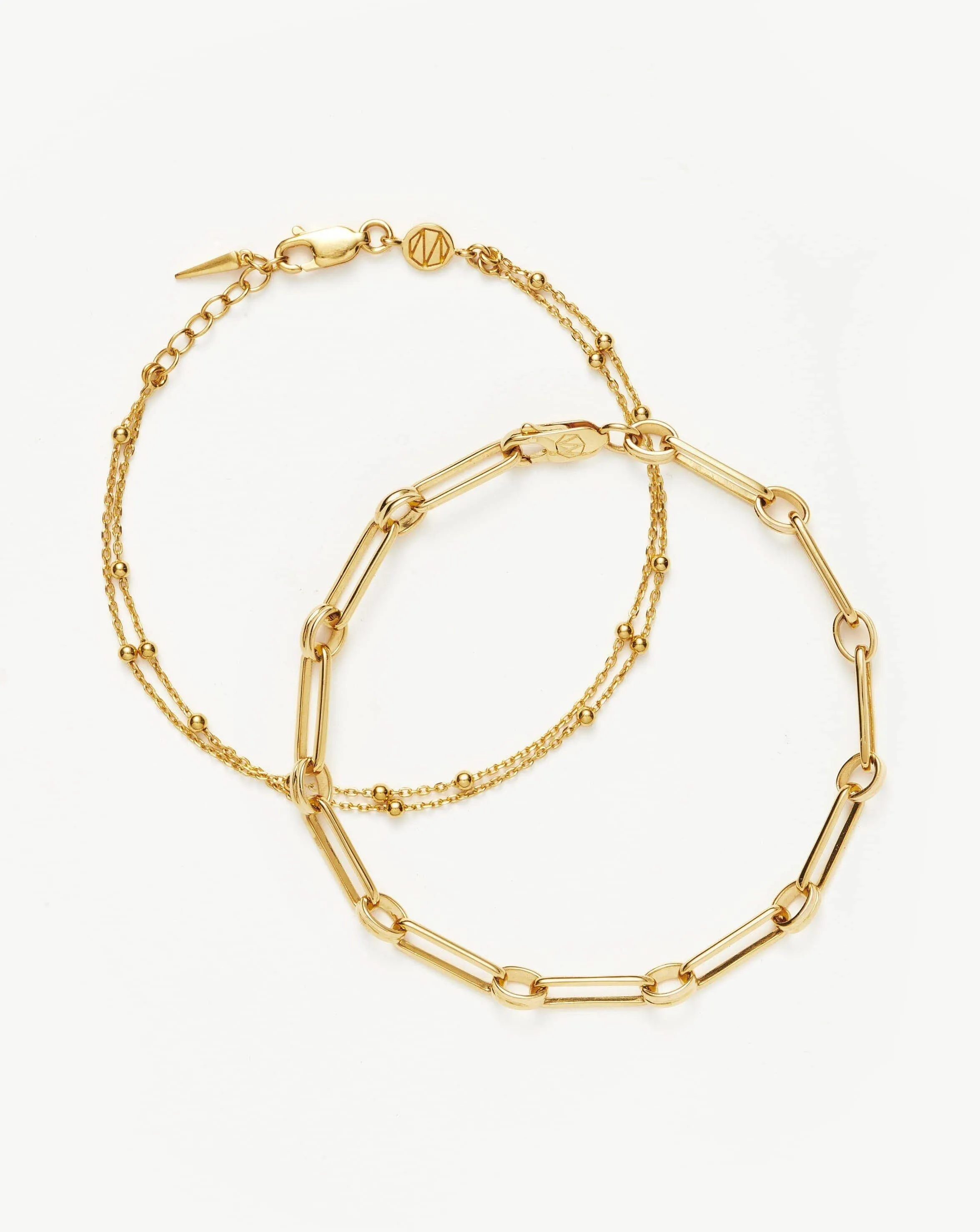 Aegis Double Chain Bracelet Set | 18k Gold Vermeil