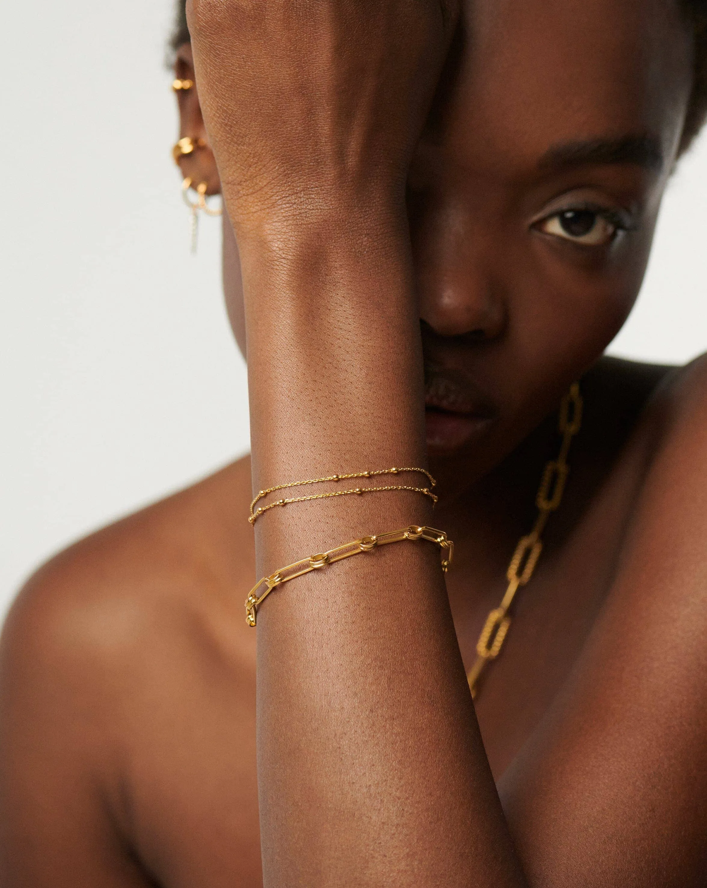 Aegis Double Chain Bracelet Set | 18k Gold Vermeil