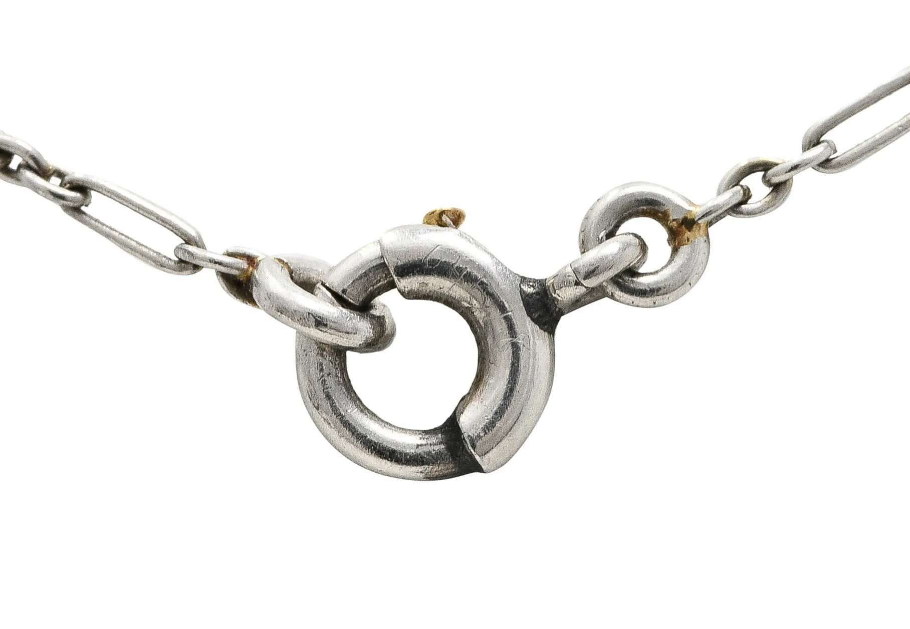 Art Deco Old Mine Diamond Moonstone Platinum Drop Antique Station Necklace