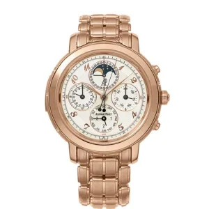 Audemars Piguet Jules Audemars Grande Complication 42mm Men's Watch - Ref: 25984OR.OO.1138OR.01 - White Chronograph Moonphase Dial, 18K Rose Gold Bracelet