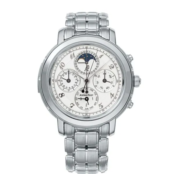 Audemars Piguet Jules Audemars Grande Complication 42mm Men's Watch - Ref: 25984PT.OO.1138PT.01 - White Chronograph Moonphase Dial, 18K White Gold Bracelet