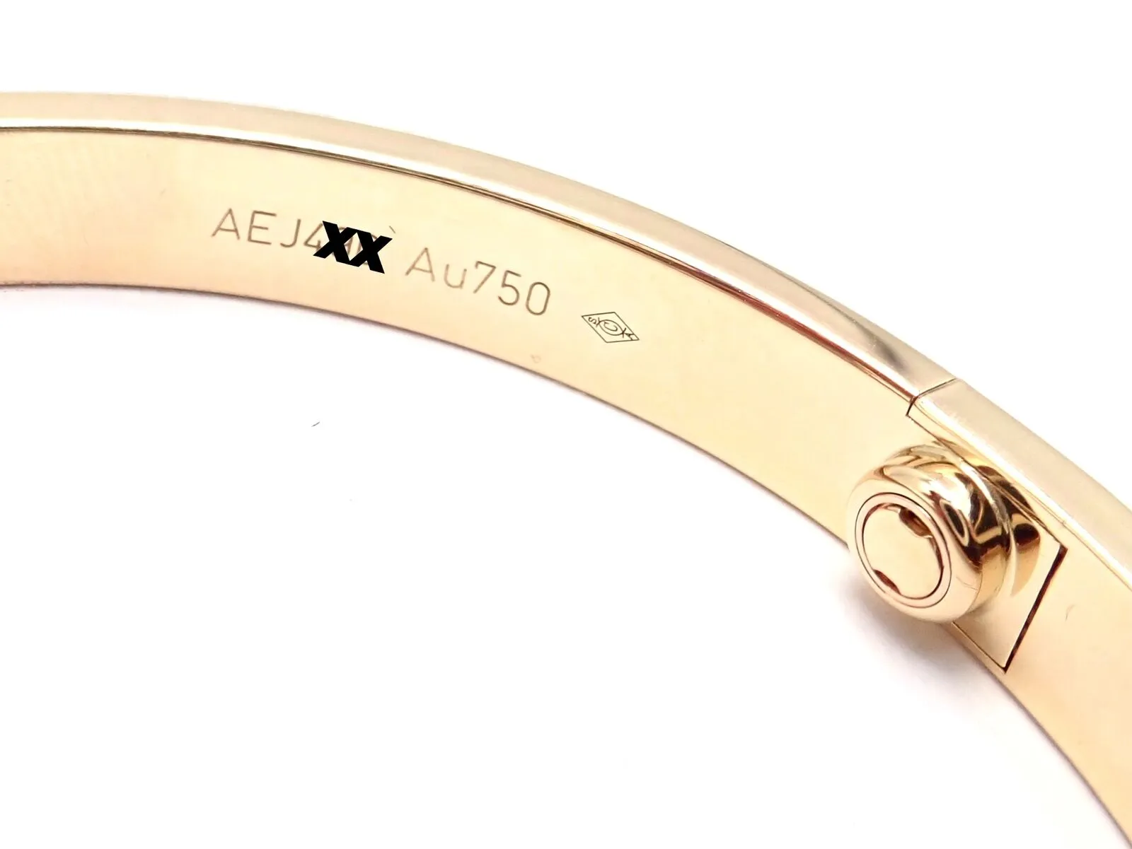 Authentic! Cartier 18k Yellow Gold Love Bangle Bracelet Size 19 Paper