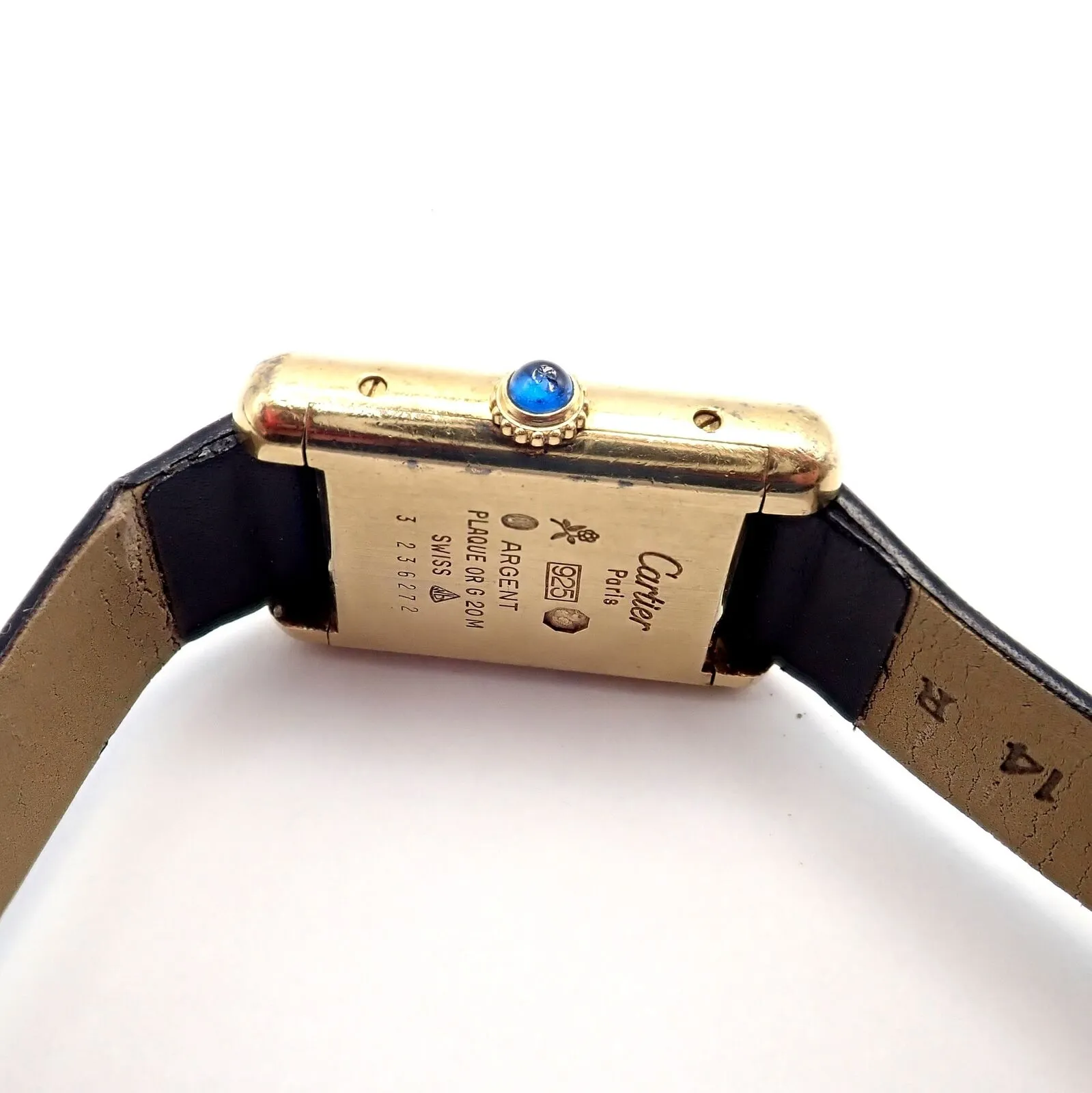 Authentic! Cartier Must De Silver 925 Argent Vermeil Manual Wind Watch