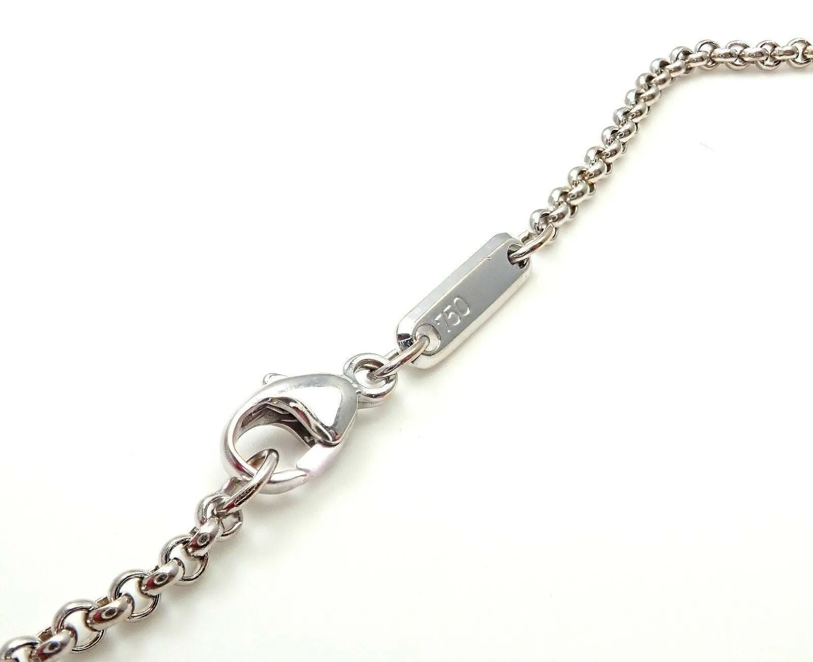 Authentic Chopard 18k White Gold Simple Chain Necklace 16.75"