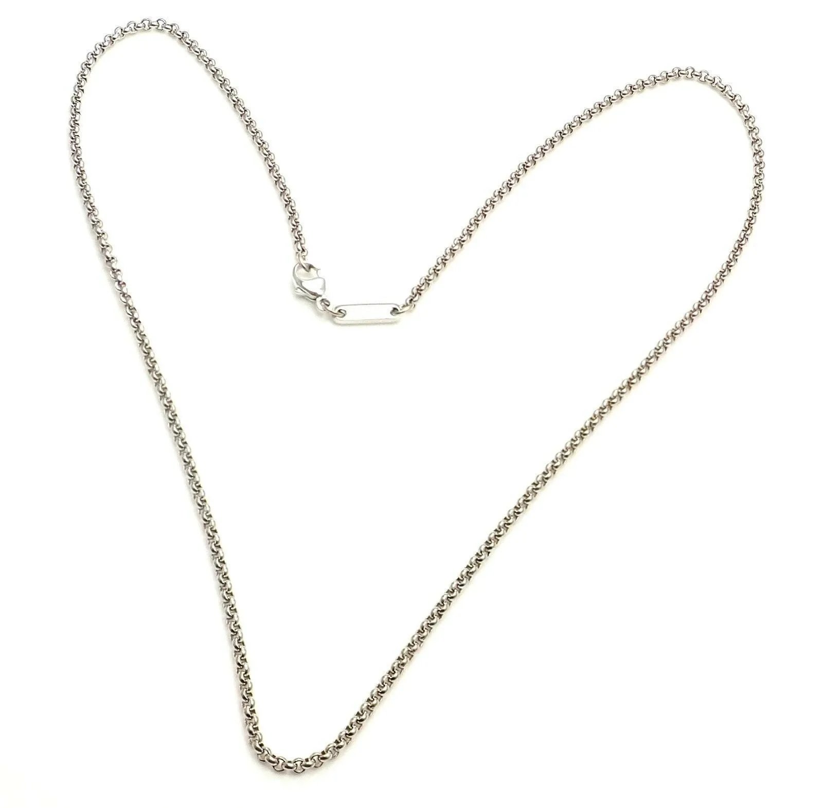 Authentic Chopard 18k White Gold Simple Chain Necklace 16.75"