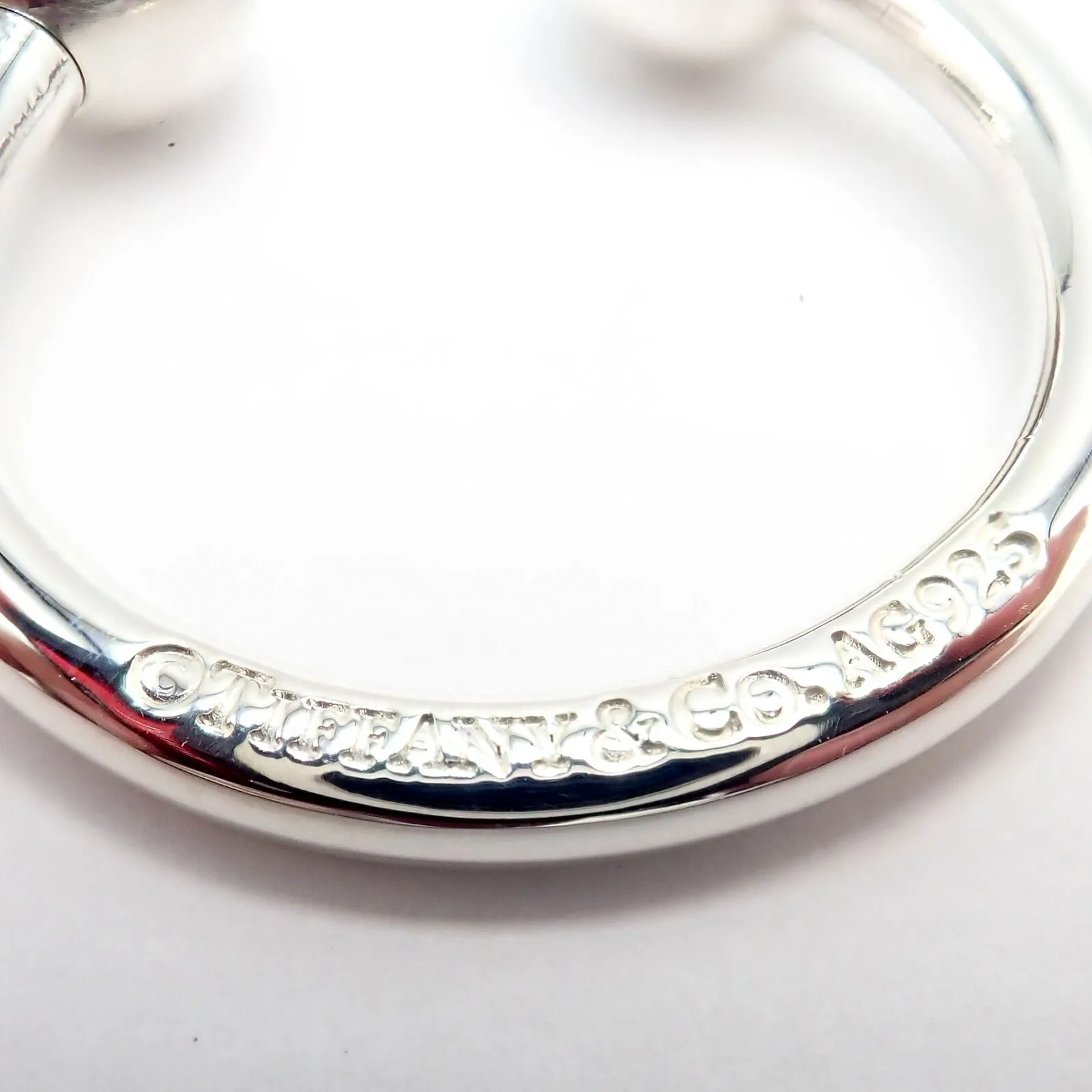 Authentic! Vintage Tiffany & Co. Silver Classic Ball Keychain Keyring