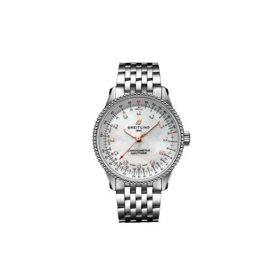 Breitling Navitimer Automatic 35, Stainless Steel, 35mm, White Mother-of-Pearl dial, Watch A17395211A1A1