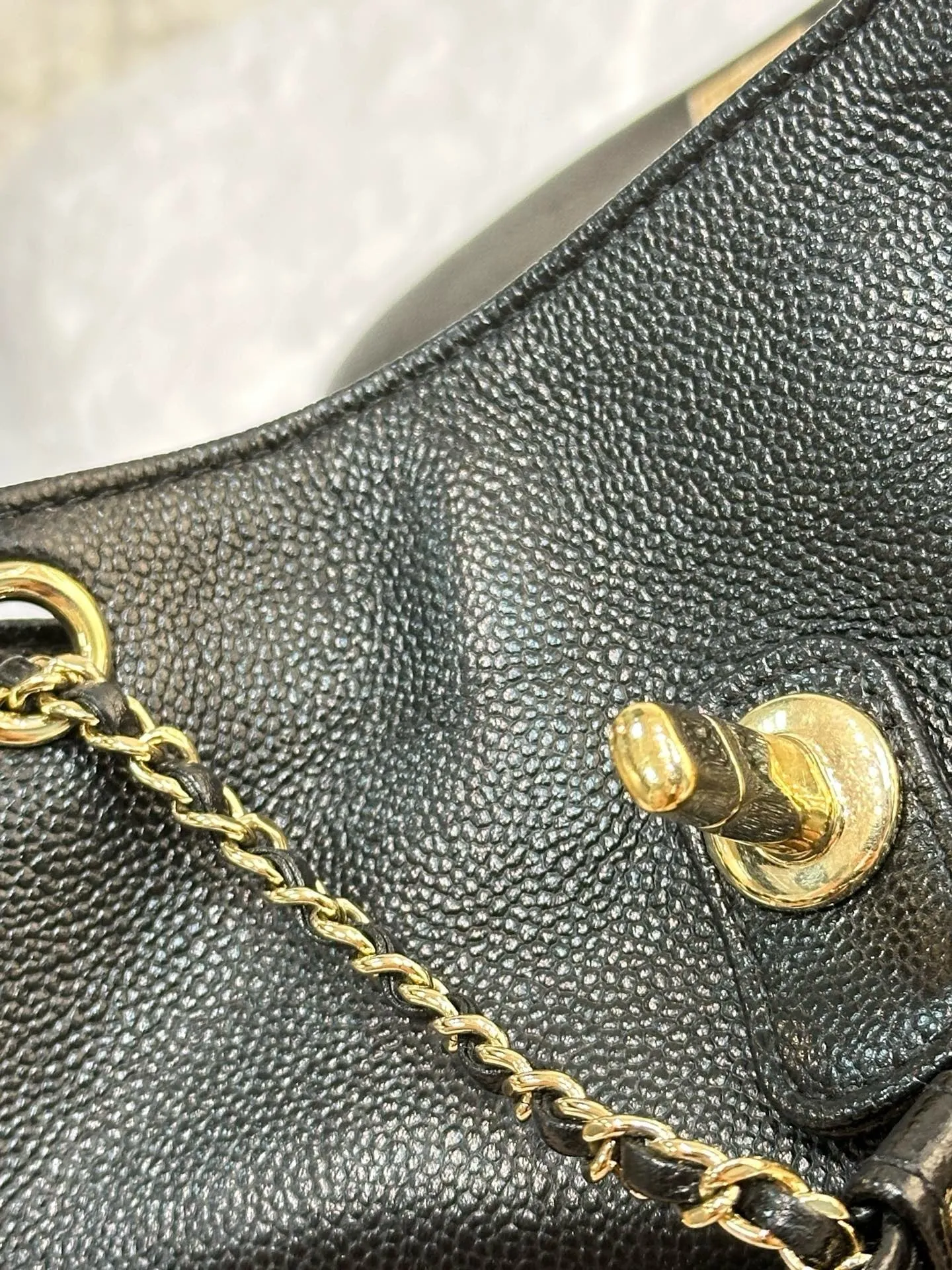 Chanel 23P Small Shiny Caviar Quilted Duma Pockets Drawstring Backpack Black GHW