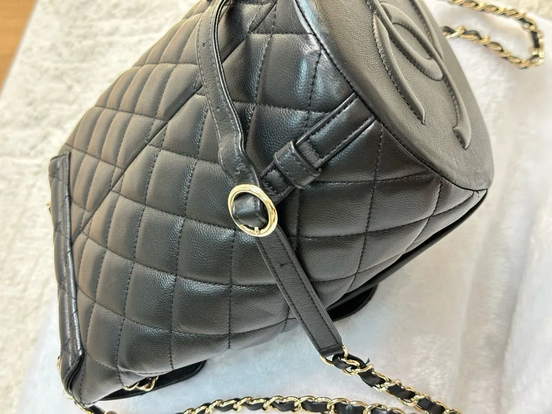 Chanel Caviar Quilted Pockets Backpack Black