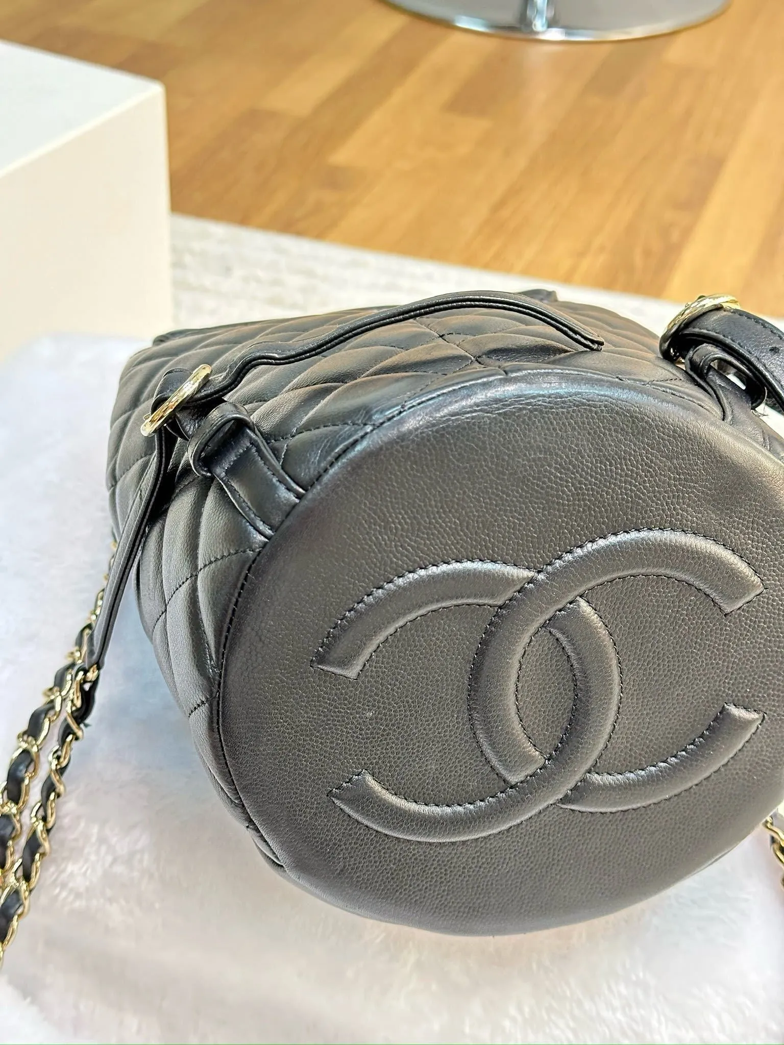 Chanel Caviar Quilted Pockets Backpack Black