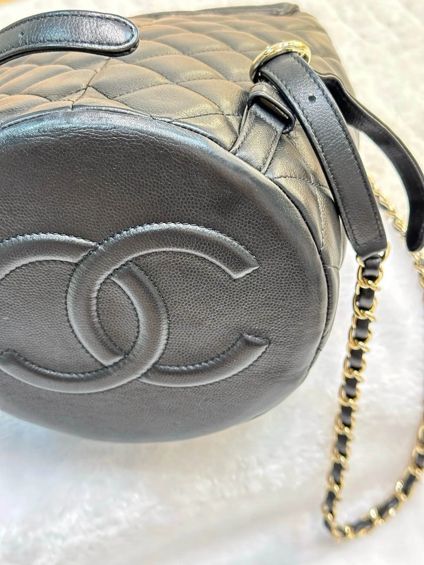Chanel Caviar Quilted Pockets Backpack Black