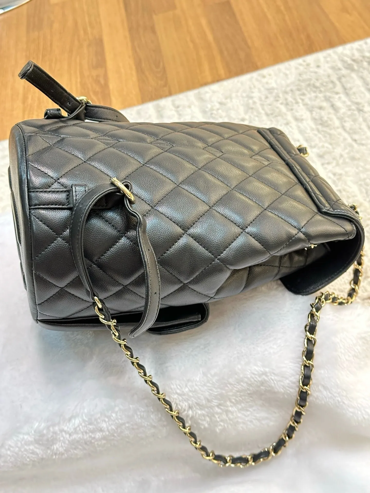 Chanel Caviar Quilted Pockets Backpack Black