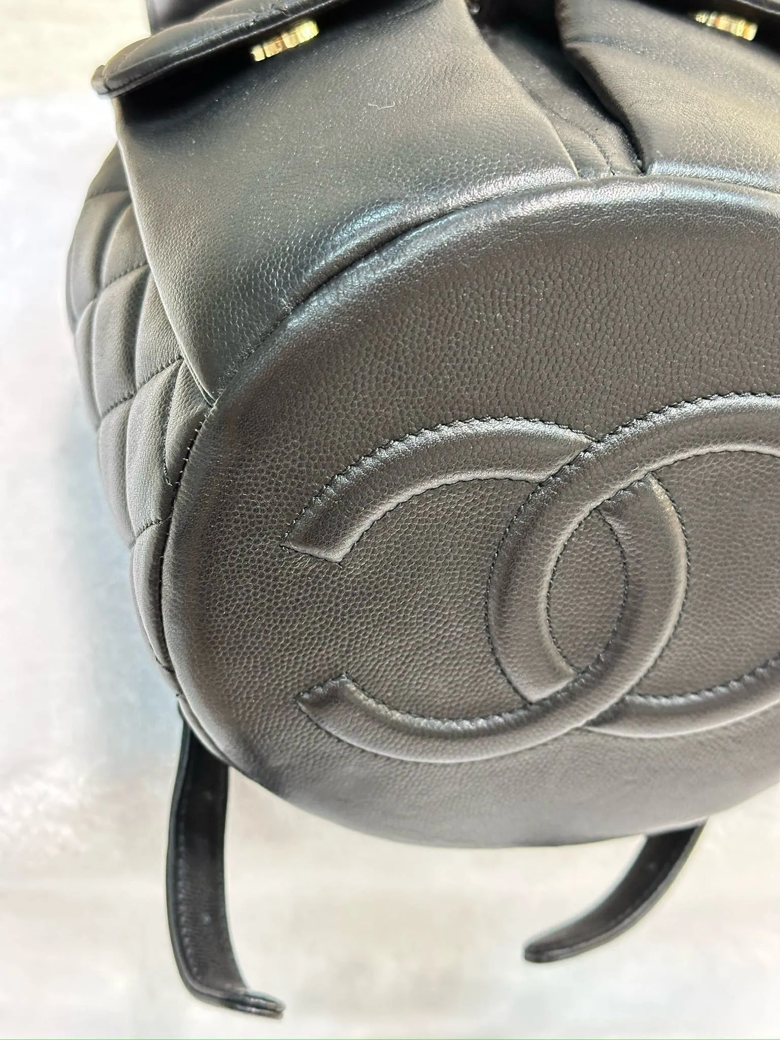Chanel Caviar Quilted Pockets Backpack Black