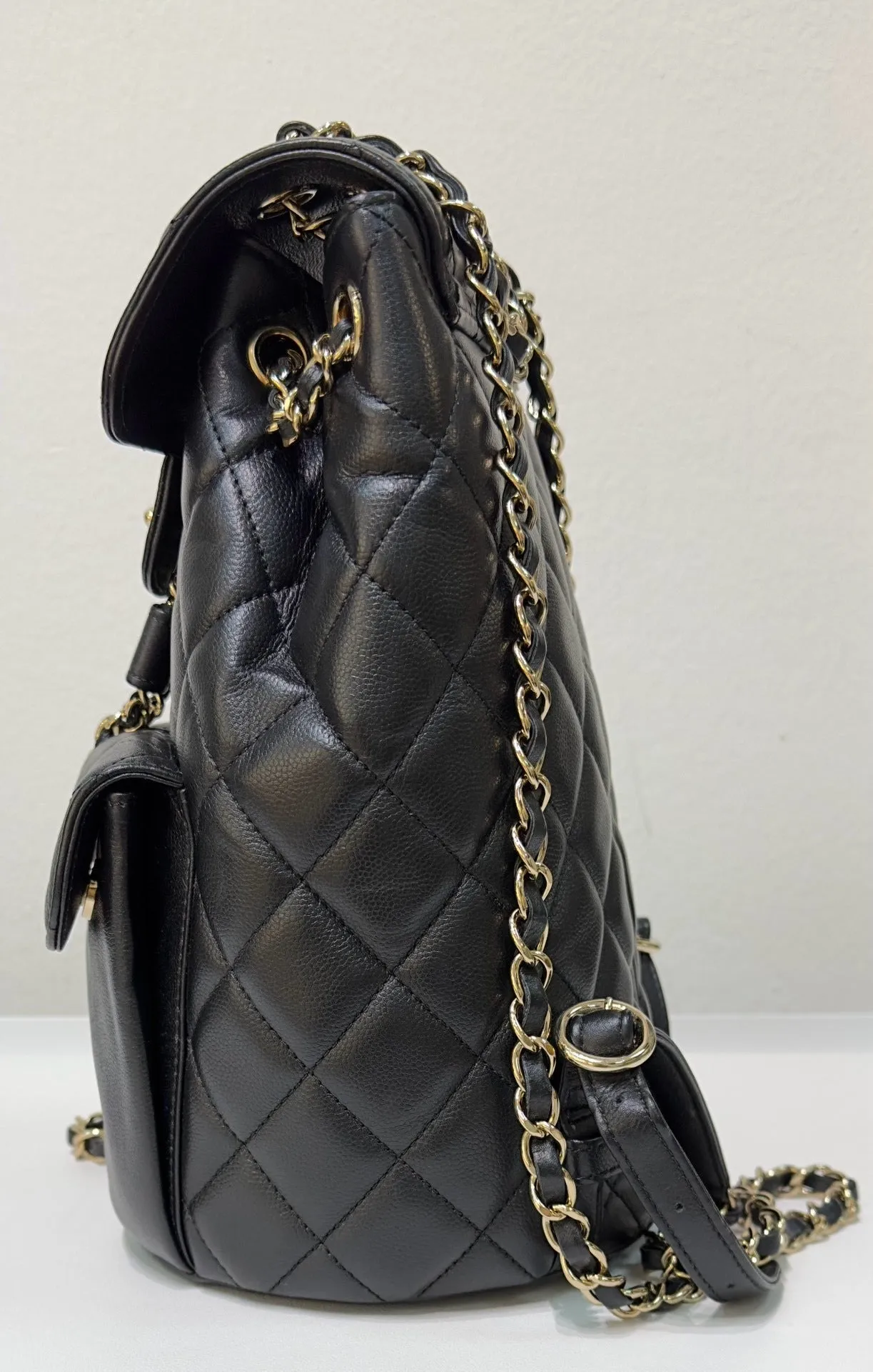 Chanel Caviar Quilted Pockets Backpack Black