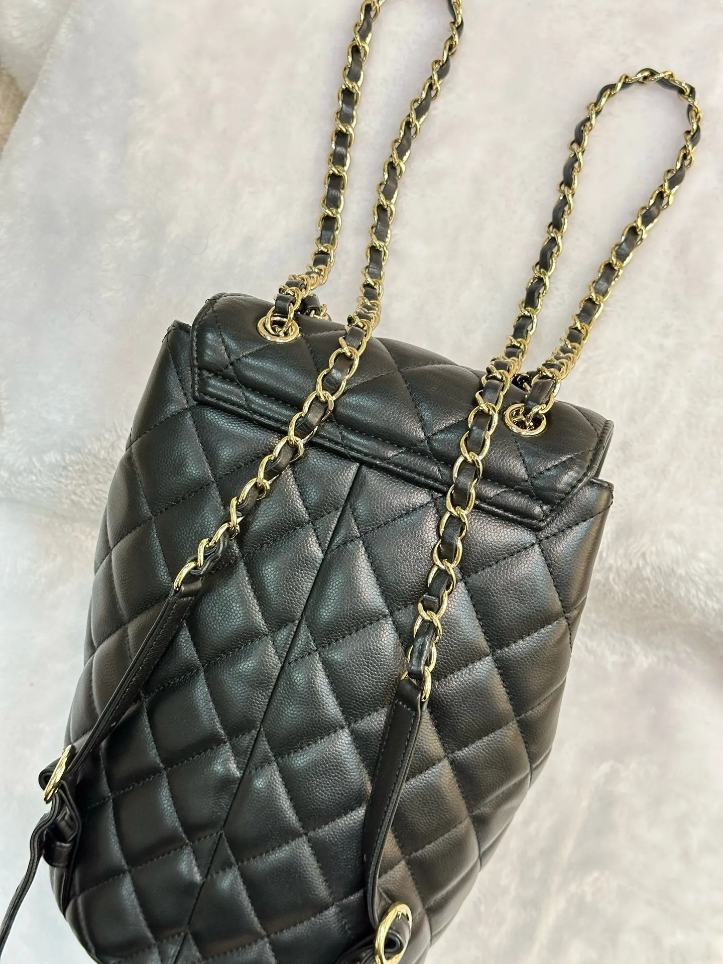 Chanel Caviar Quilted Pockets Backpack Black