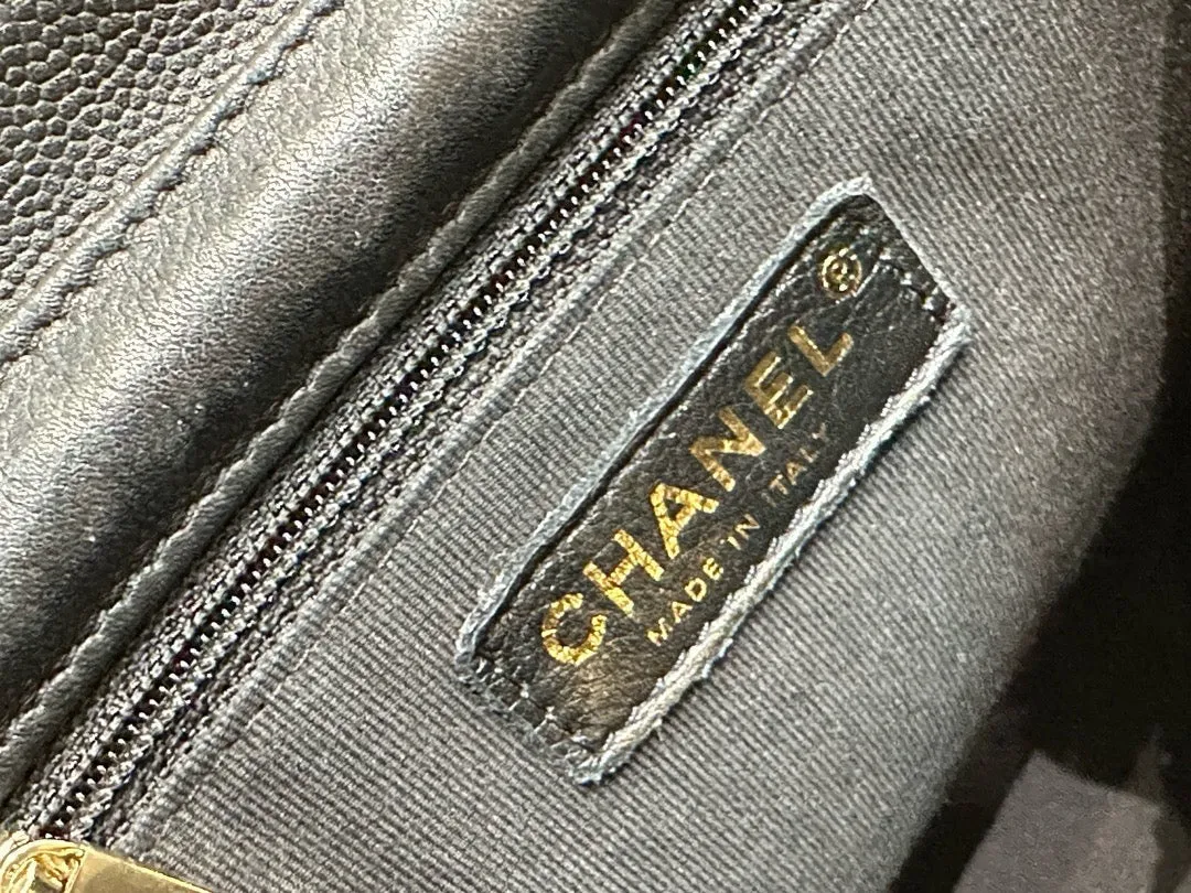 Chanel Caviar Quilted Pockets Backpack Black