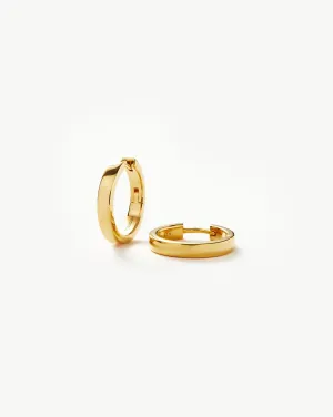 Classic Flat Small Hoop Earrings | 18k Gold Vermeil